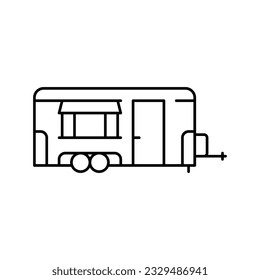 trailer transport line icon vector. trailer transport sign. isolated contour symbol black illustration