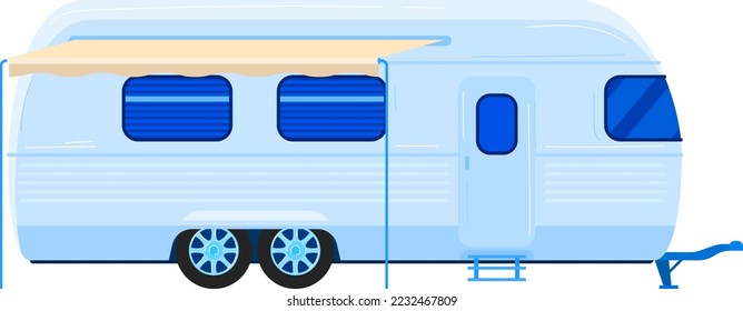 trailer transport transportation vector isolated on white, vehicle car on road, truck, cargo