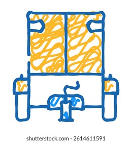trailer transport vehicle doodle icon sketch vector. trailer transport vehicle sign. isolated symbol illustration