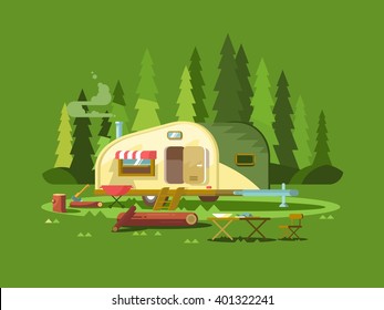 Trailer for travel in forest