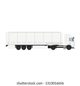 Trailer truck with cistern. Heavy transport vehicle