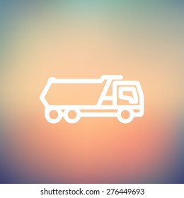 Trailer truck icon thin line for web and mobile, modern minimalistic flat design. Vector white icon on gradient mesh background.
