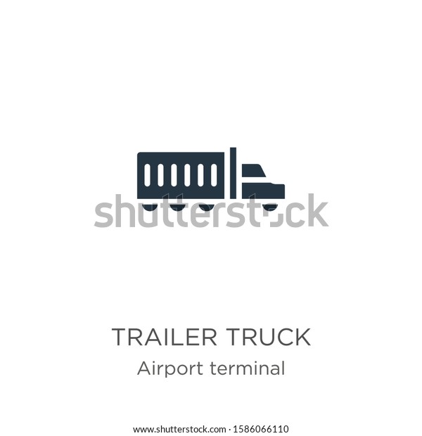Trailer truck icon vector. Trendy flat trailer\
truck icon from airport terminal collection isolated on white\
background. Vector illustration can be used for web and mobile\
graphic design, logo,\
eps10