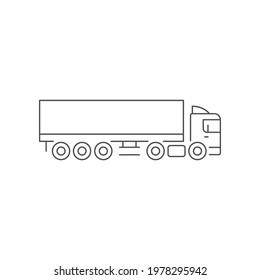 Trailer Truck Line Outline Icon