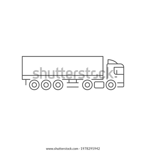 Trailer truck line outline\
icon