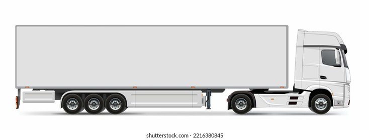 vector de diseño de vista lateral del camión de remolques