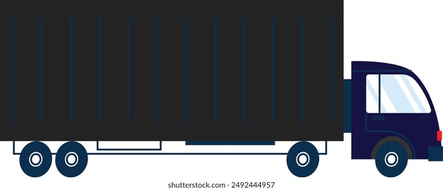 trailer truck side view design isolated white background element vector