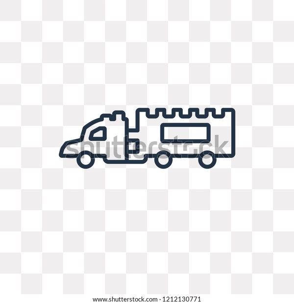 Trailer Truck vector outline icon isolated on\
transparent background, high quality linear Trailer Truck\
transparency concept can be used web and\
mobile