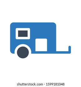trailer vector glyph color icon 