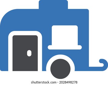 trailer vector glyph colour icon