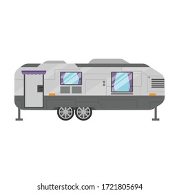 Trailer, Vektorsymbol. Cartoon, Vektorsymbol einzeln auf weißem Hintergrund.