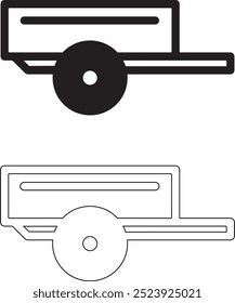 trailer vector icon and outline white background