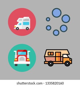 trailer vector icon set