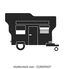 Trailer vector icon.Black vector icon isolated on white background trailer.