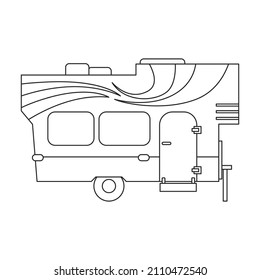 Trailer vector icon.Outline vector icon isolated on white background trailer.