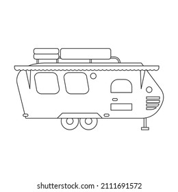 Trailer vector icon.Outline vector icon isolated on white background trailer.