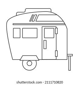 Trailer vector icon.Outline vector icon isolated on white background trailer.