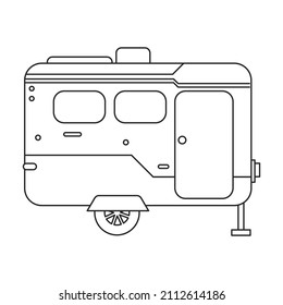 Trailer vector icon.Outline vector icon isolated on white background trailer.