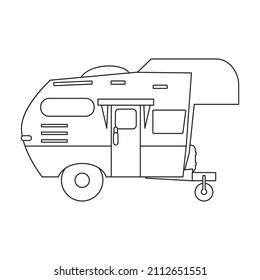 Trailer vector icon.Outline vector icon isolated on white background trailer.