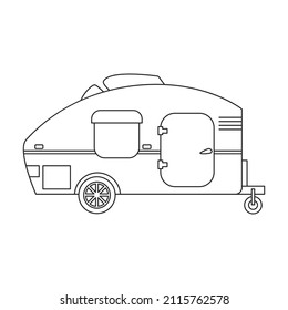 Trailer vector icon.Outline vector icon isolated on white background trailer.