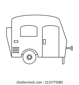 Trailer vector icon.Outline vector icon isolated on white background trailer.