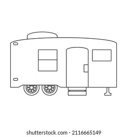 Trailer vector icon.Outline vector icon isolated on white background trailer.