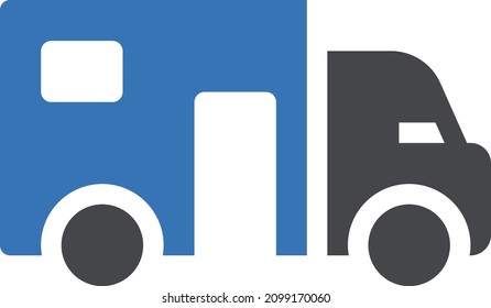 ilustración del vector del remolque aislada en un fondo transparente. iconos vectoriales de glifo para el concepto o gráficos web.