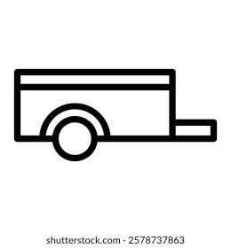 Trailer Vector Line Icon Design