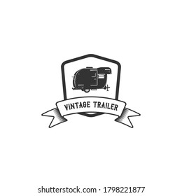 trailer vintage silhouette logo vector