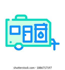 remolque con vector de icono de línea de agua. remolque con signo de color agua. ilustración de símbolo aislado