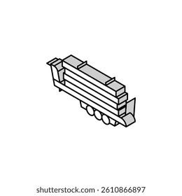 trailer with wood timber isometric icon vector. trailer with wood timber sign. isolated symbol illustration