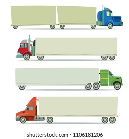 Trailers set. Vector illustration isolated on background.
