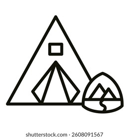 Trailhead Camp icon line vector illustration