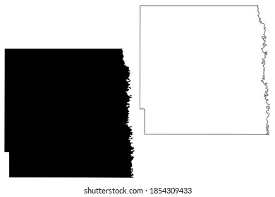 Traill County, North Dakota State (U.S. county, United States of America, USA, U.S., US) map vector illustration, scribble sketch Traill map
