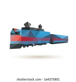 Train abstract isolated on a white backgrounds, vector illustration