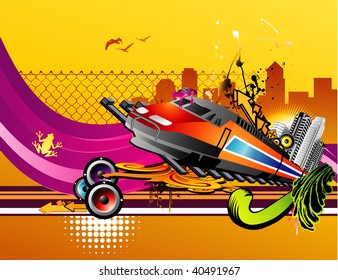 train abstract vector illustration