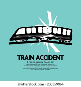 Train Accident Graphic Vector Illustration