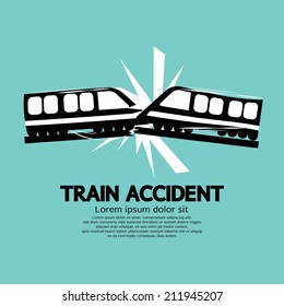 Train Accident Graphic Vector Illustration