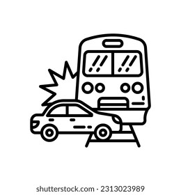 Train Accident icon in vector. Illustration