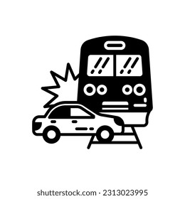 Train Accident icon in vector. Illustration