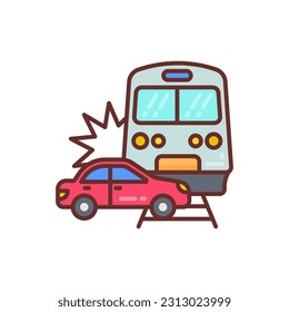 Train Accident icon in vector. Illustration