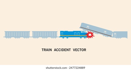 Train Accident Icon Vector Isolated on White Background