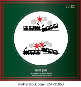 Train Accident . train accident on chalkboard.Vector Illustration.