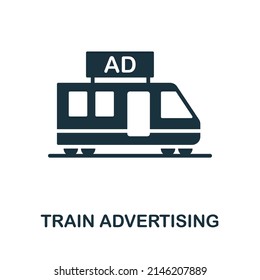 Train Advertising flat icon. Colored element sign from outdoor advertising collection. Flat Train Advertising icon sign for web design, infographics and more.