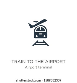 Train to the airport icon vector. Trendy flat train to the airport icon from airport terminal collection isolated on white background. Vector illustration can be used for web and mobile graphic 