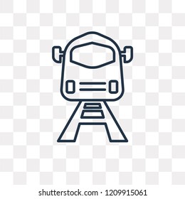 Train To the Airport vector outline icon isolated on transparent background, high quality linear Train To the Airport transparency concept can be used web and mobile
