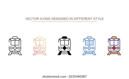 Train Ambulance icon design with white background stock illustration