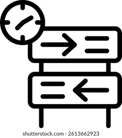 Train Arrival Board Line Vector Icon Design