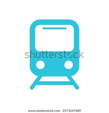 Train arriving front view icon. Isolated on white. 