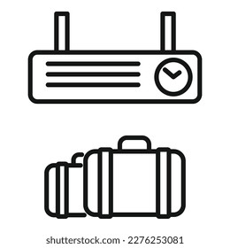 Train bag icon outline vector. Railway platform. Metro subway